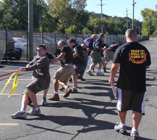 3rd Annual Fire Truck pull for Breast Cancer 9-23-2012. Won by Nanuet  Fire Department in 17.02 seconds,
Photo By Vincent P. Tuzzolino